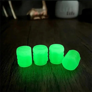 Bin Majid Souq® 4pcs Luminous Valve Caps for Electric Vehicles, Motorcycles, Bicycles, and Trucks