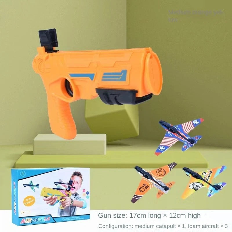 Bin Majid Souq® Children's Foam Plane Launcher Toy - Outdoor Catapult Gun for Airplane Shooting Fun