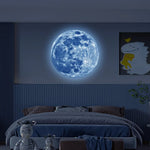 Bin Majid Souq® Aesthetic 3D Luminous Moon Wall Sticker - Glow in the Dark PVC Decal for Kids' Rooms